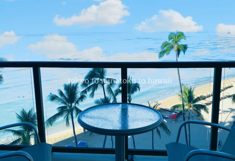 ハワイのアウトリガーワイキキリゾートのクラブ 1 ベッドルームオーシャンフロントスイートからの景色